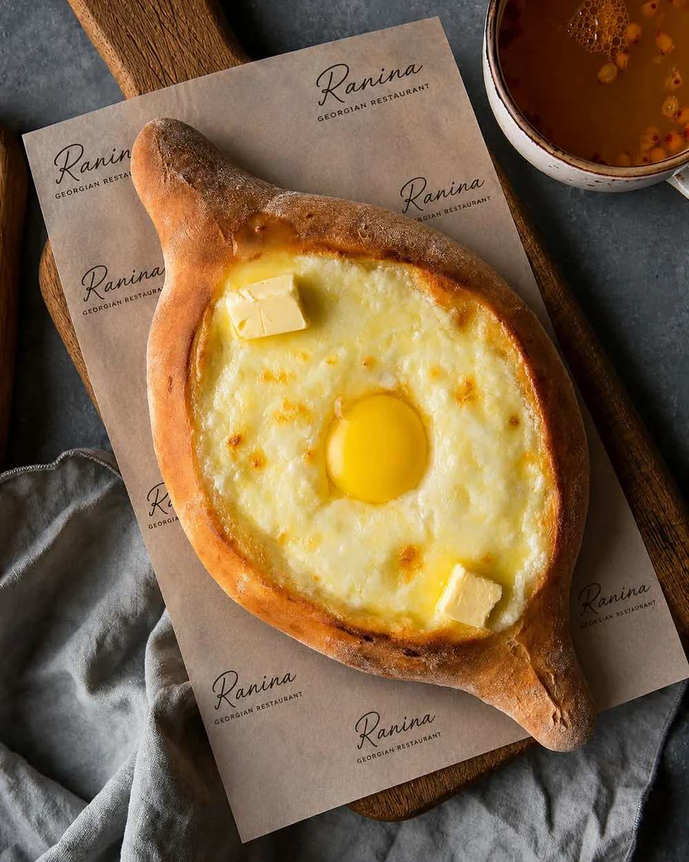 Adjarian khachapuri at Ranina